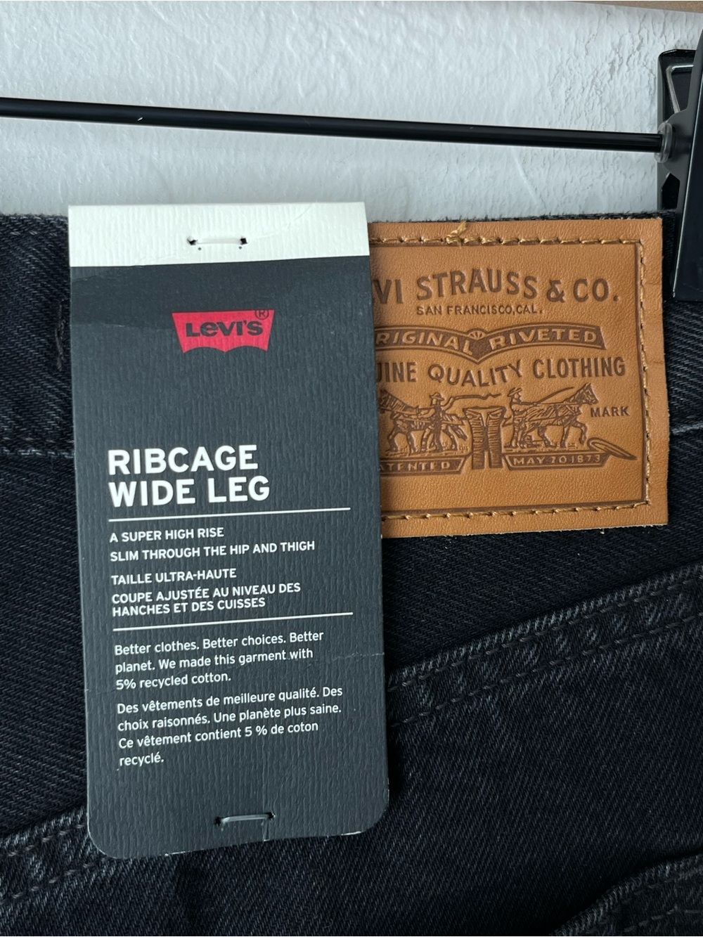 Levi’s ribcage wide leg jeans NEW 26 black - Picture 12 of 15